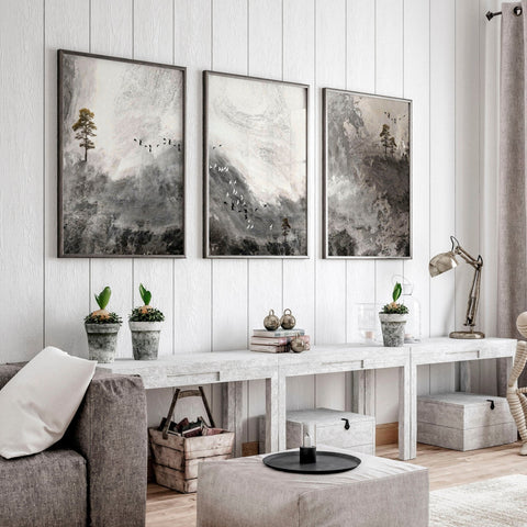 Living room art wall | set of 3 Landscape art prints