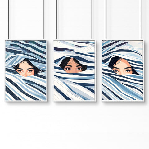 Large Art Prints | Set of 3 Boho Women Wall art Prints