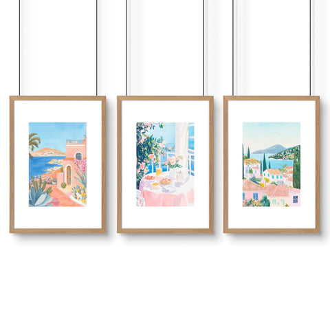 Large Canvas Pictures For Living Room | Set of 3 Beach Decor Wall art Prints