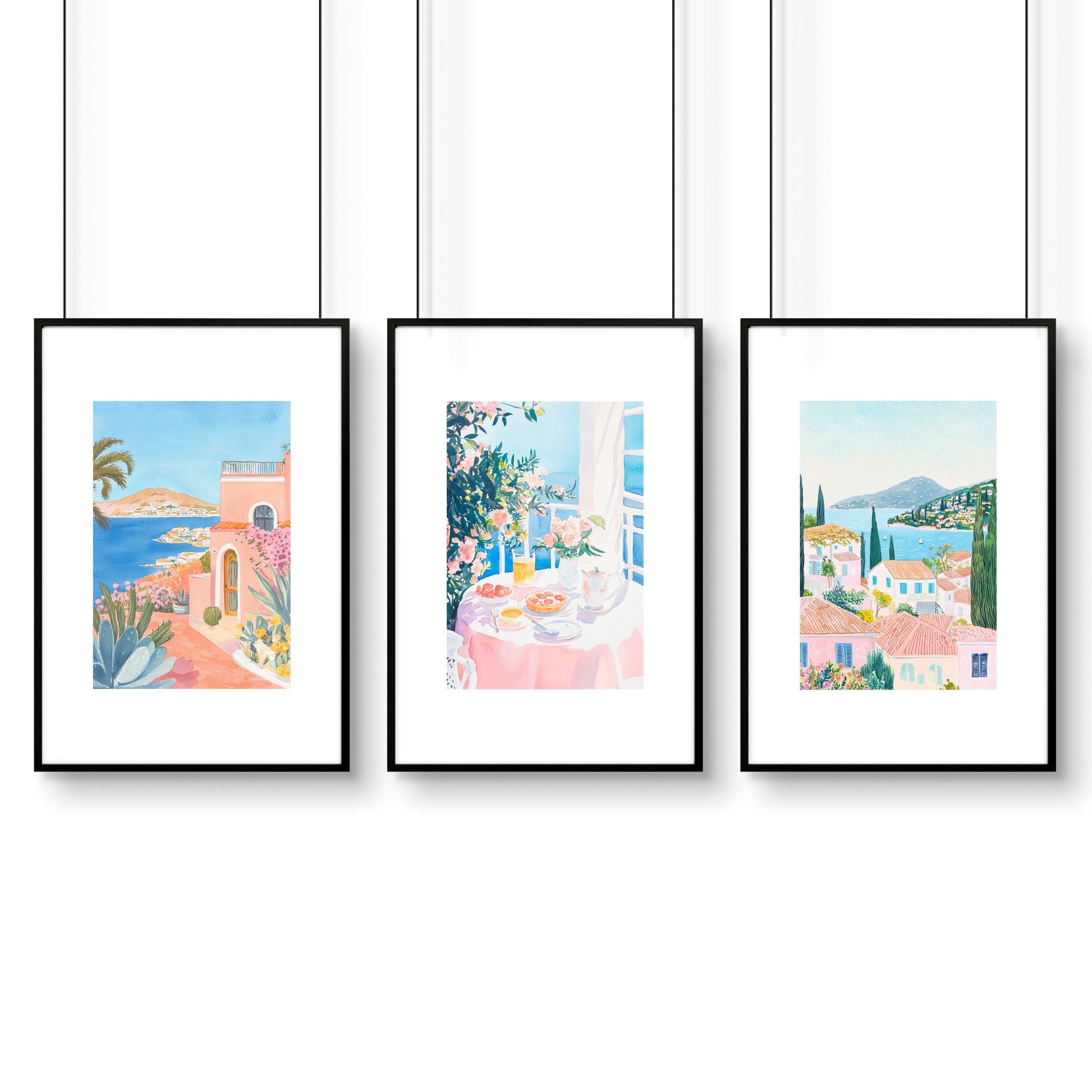 Large Canvas Pictures For Living Room | Set of 3 Beach Decor Wall art Prints