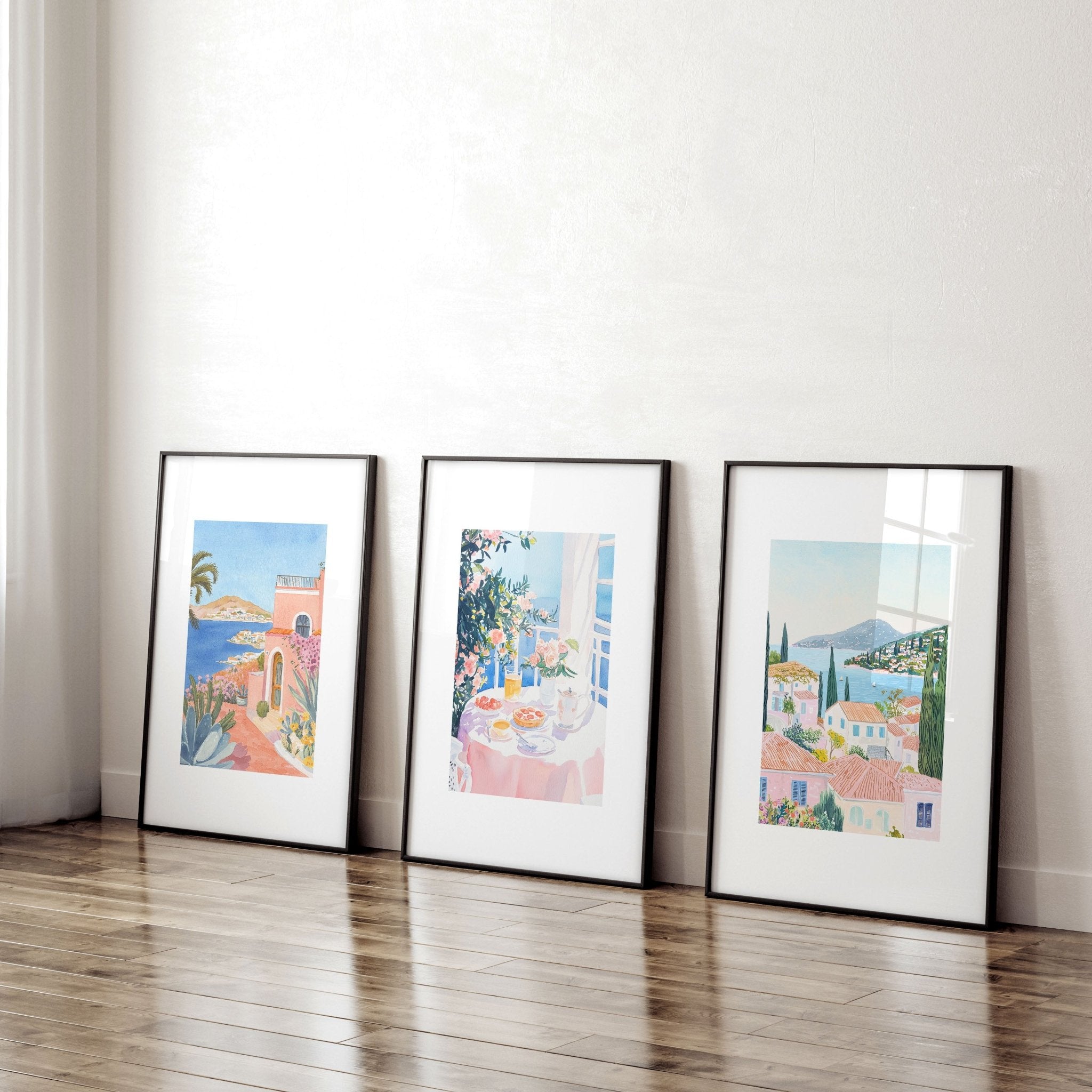 Large Canvas Pictures For Living Room | Set of 3 Beach Decor Wall art Prints