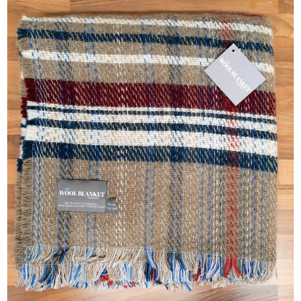 Large Checked Random Recycled Wool Blanket - Classic - Throws & Blankets