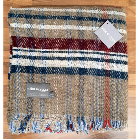 Large Checked Random Recycled Wool Blanket - Classic - Throws & Blankets
