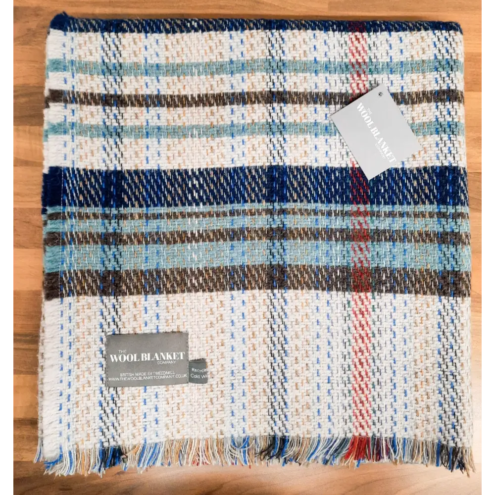 Large Checked Random Recycled Wool Blanket - Earth - Throws & Blankets