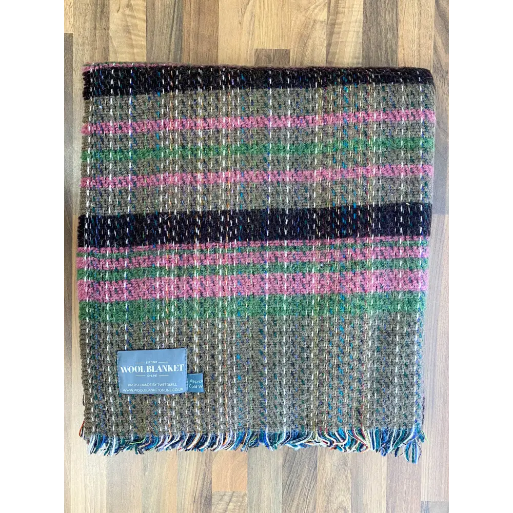 Large Checked Random Recycled Wool Blanket - Festival - Throws & Blankets