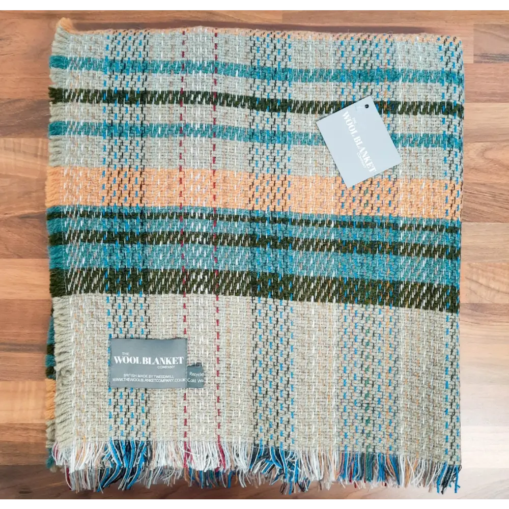 Large Checked Random Recycled Wool Blanket - Moss - Throws & Blankets