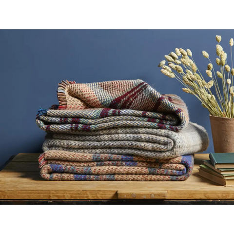 Large Checked Random Recycled Wool Blanket - Throws & Blankets