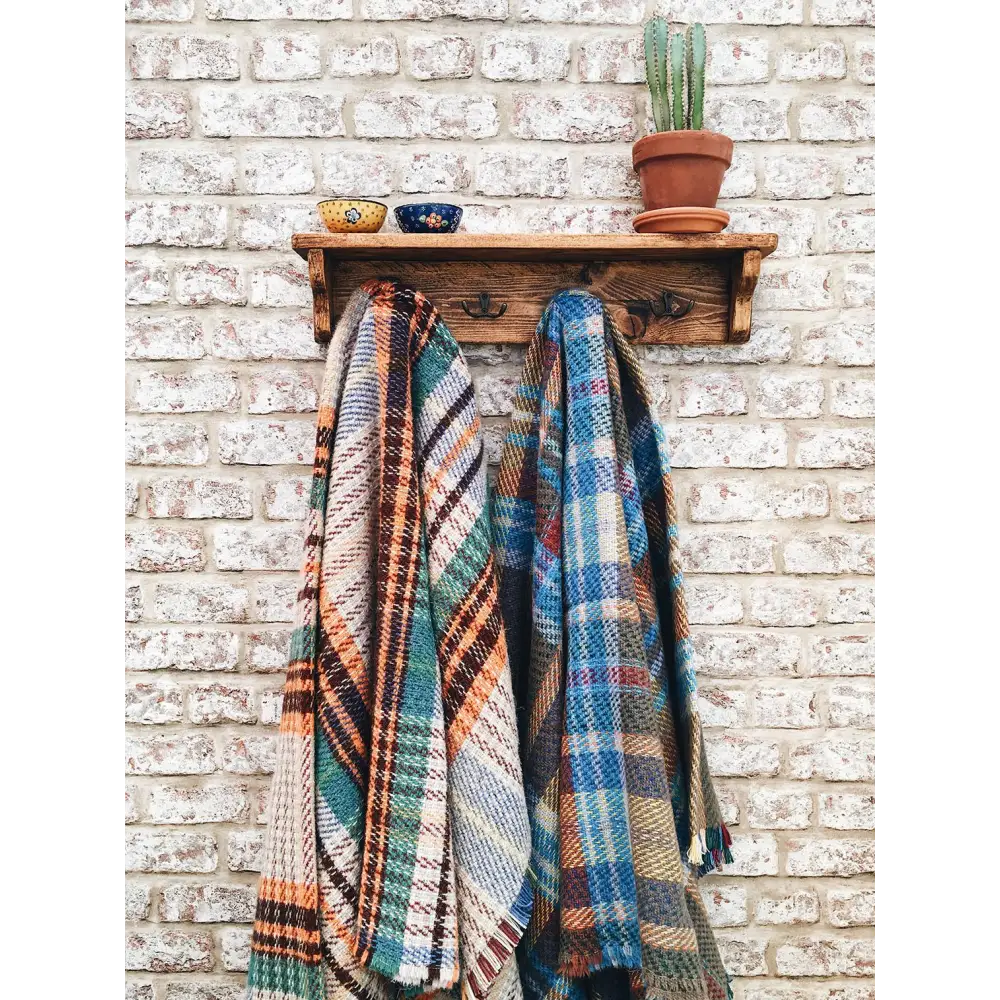 Large Checked Random Recycled Wool Blanket - Throws & Blankets