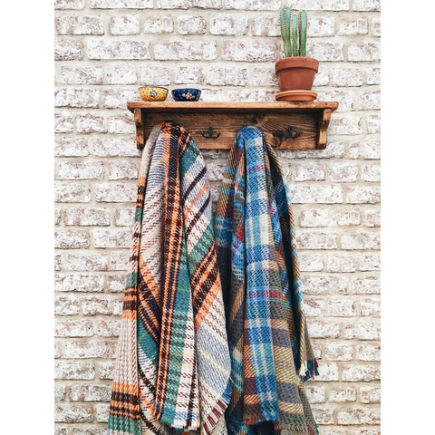 Large Checked Random Recycled Wool Blanket - Throws & Blankets