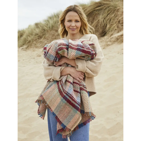 Large Checked Random Recycled Wool Blanket - Throws & Blankets