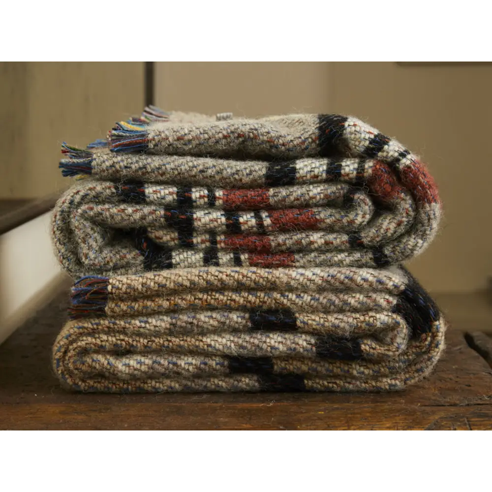 Large Checked Random Recycled Wool Blanket - Throws & Blankets