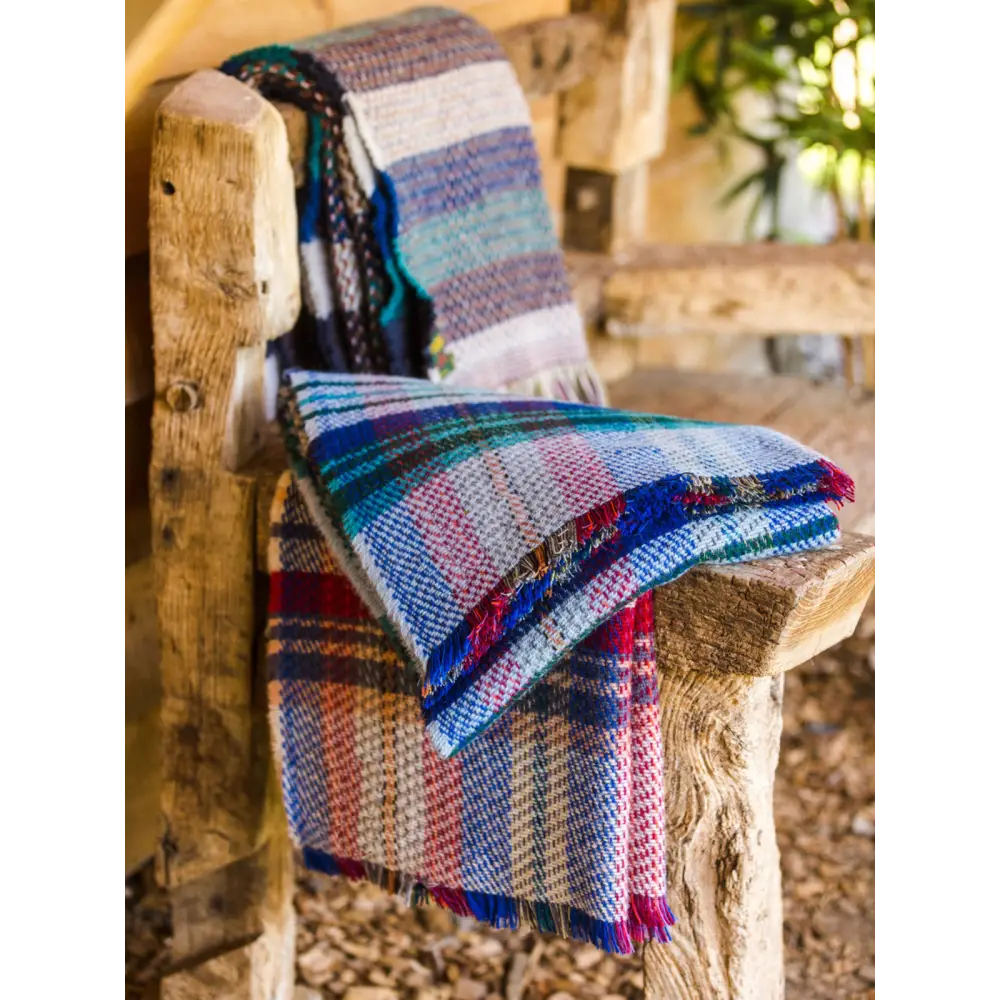 Large Checked Random Recycled Wool Blanket - Throws & Blankets