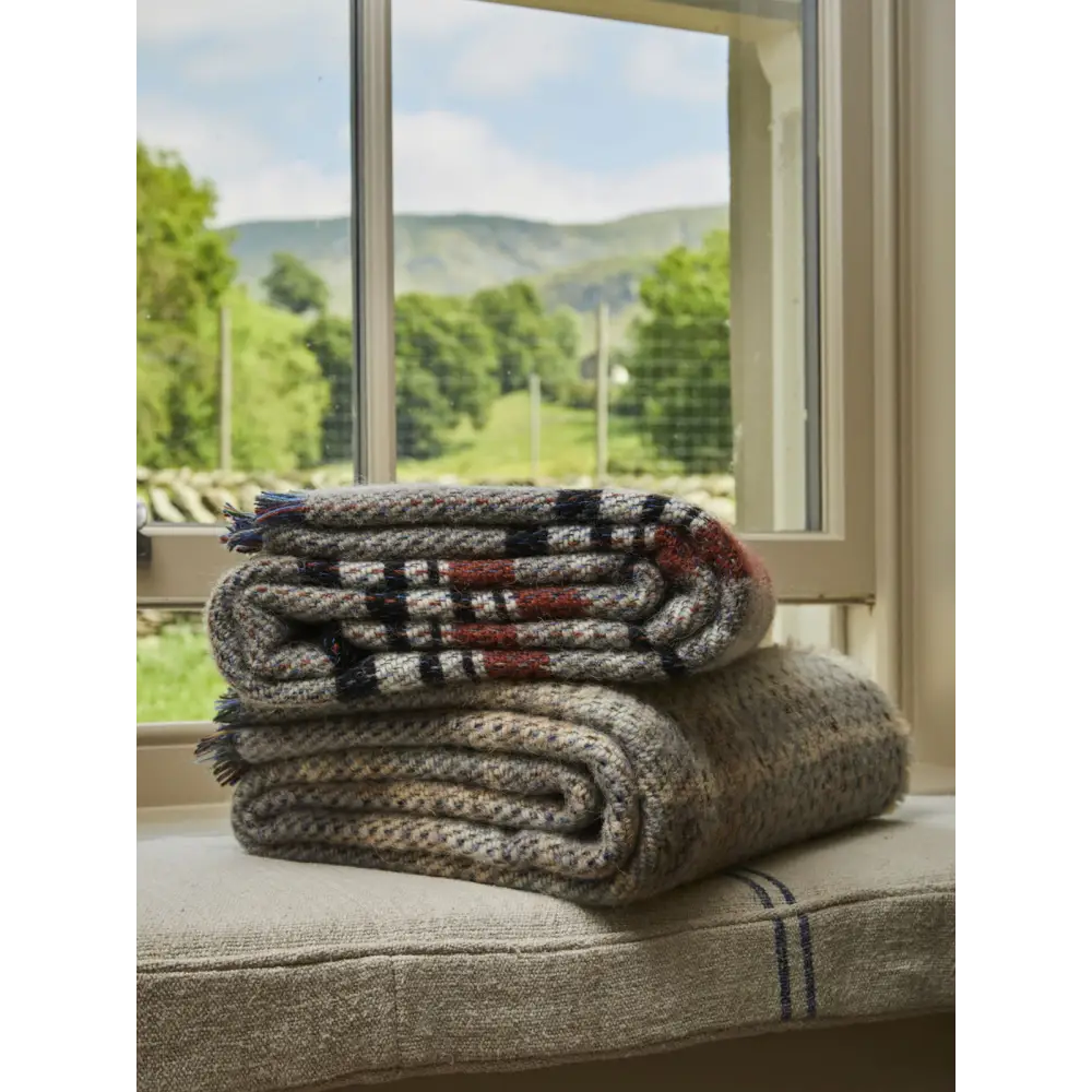 Large Checked Random Recycled Wool Blanket - Throws & Blankets