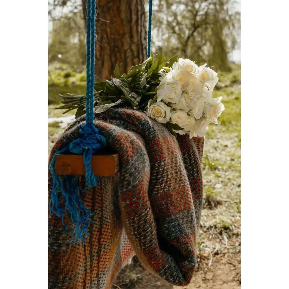 Large Checked Random Recycled Wool Blanket - Throws & Blankets