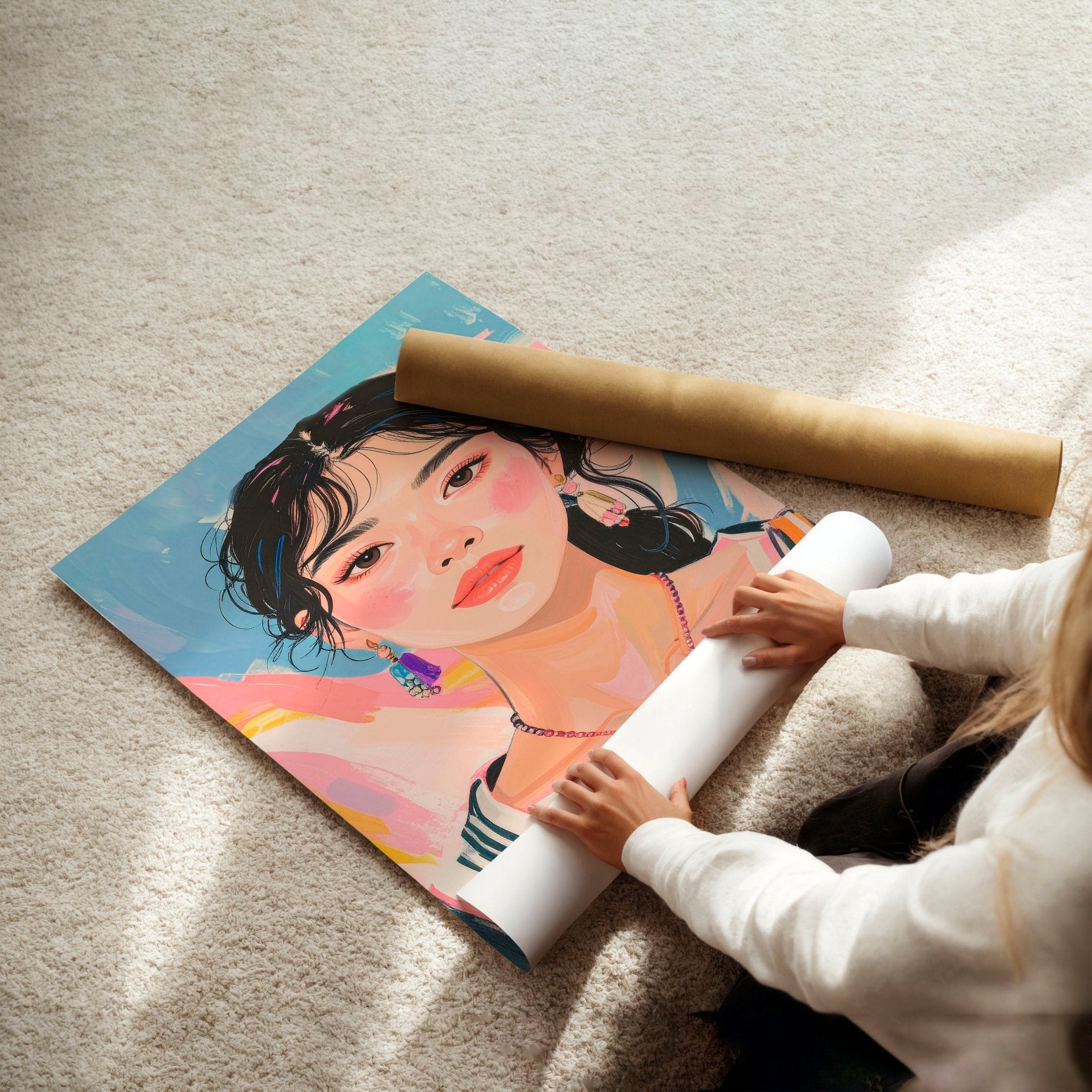 Large Framed Pictures | Set of 3 Boho Women Wall art Prints