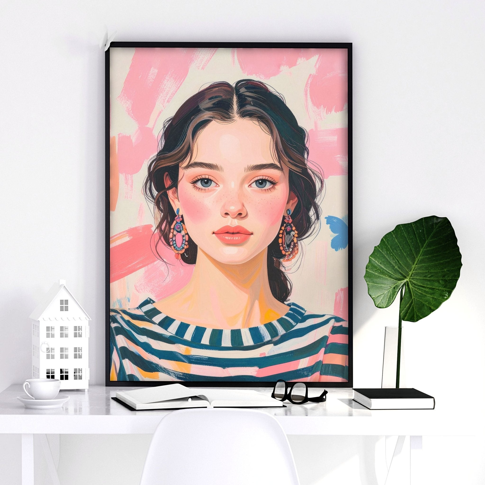 Large Framed Pictures | Set of 3 Boho Women Wall art Prints