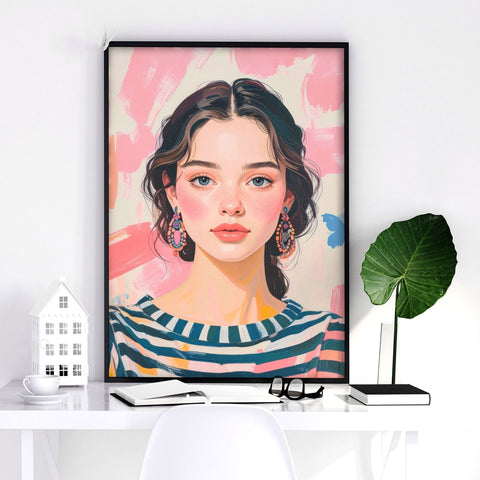 Large Framed Pictures | Set of 3 Boho Women Wall art Prints