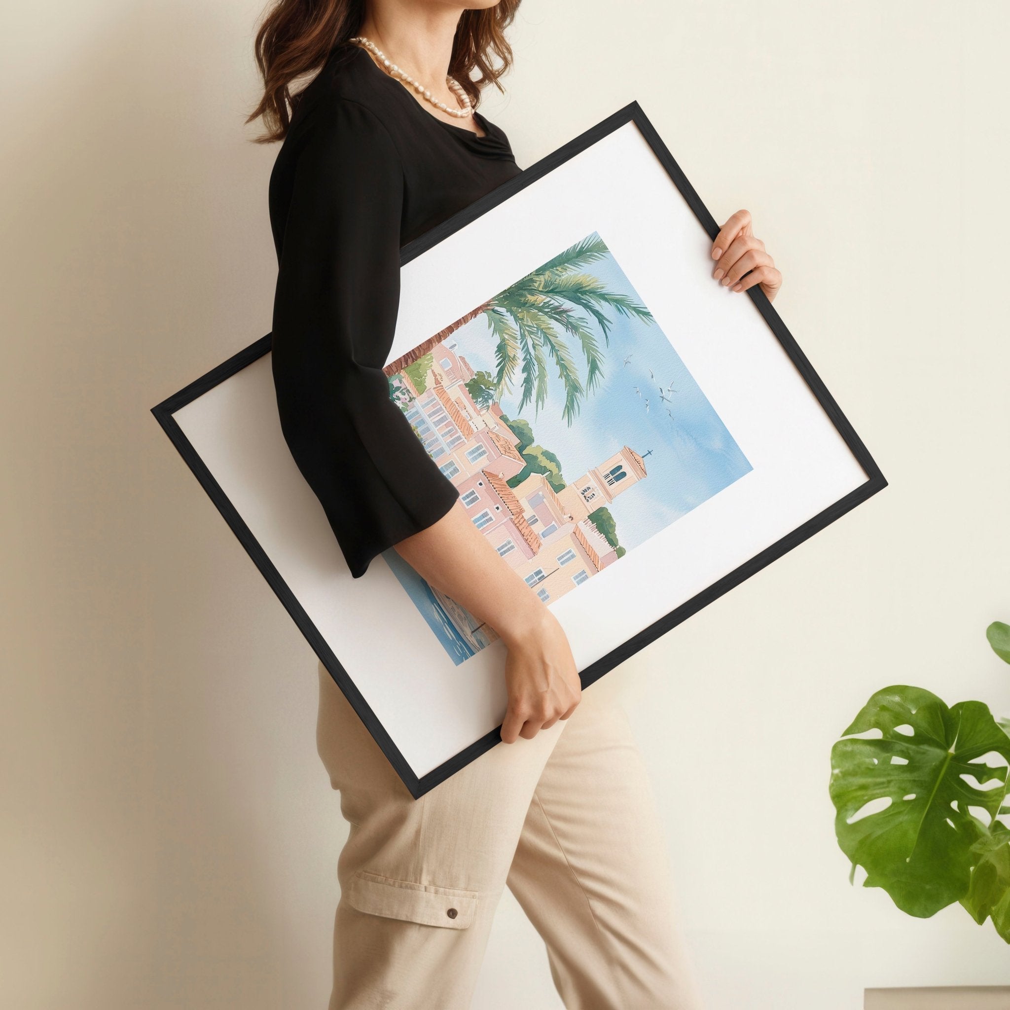 Large Framed Wall Paintings | Set of 3 Beach Decor Wall art Prints