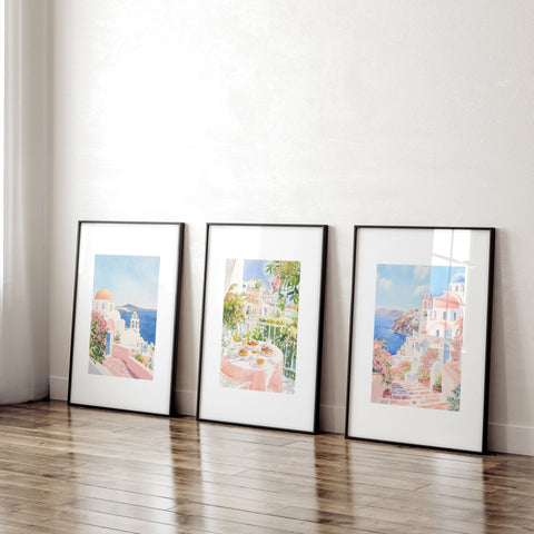 Large Living Room Canvas Art | Set of 3 Beach Decor Wall art Prints