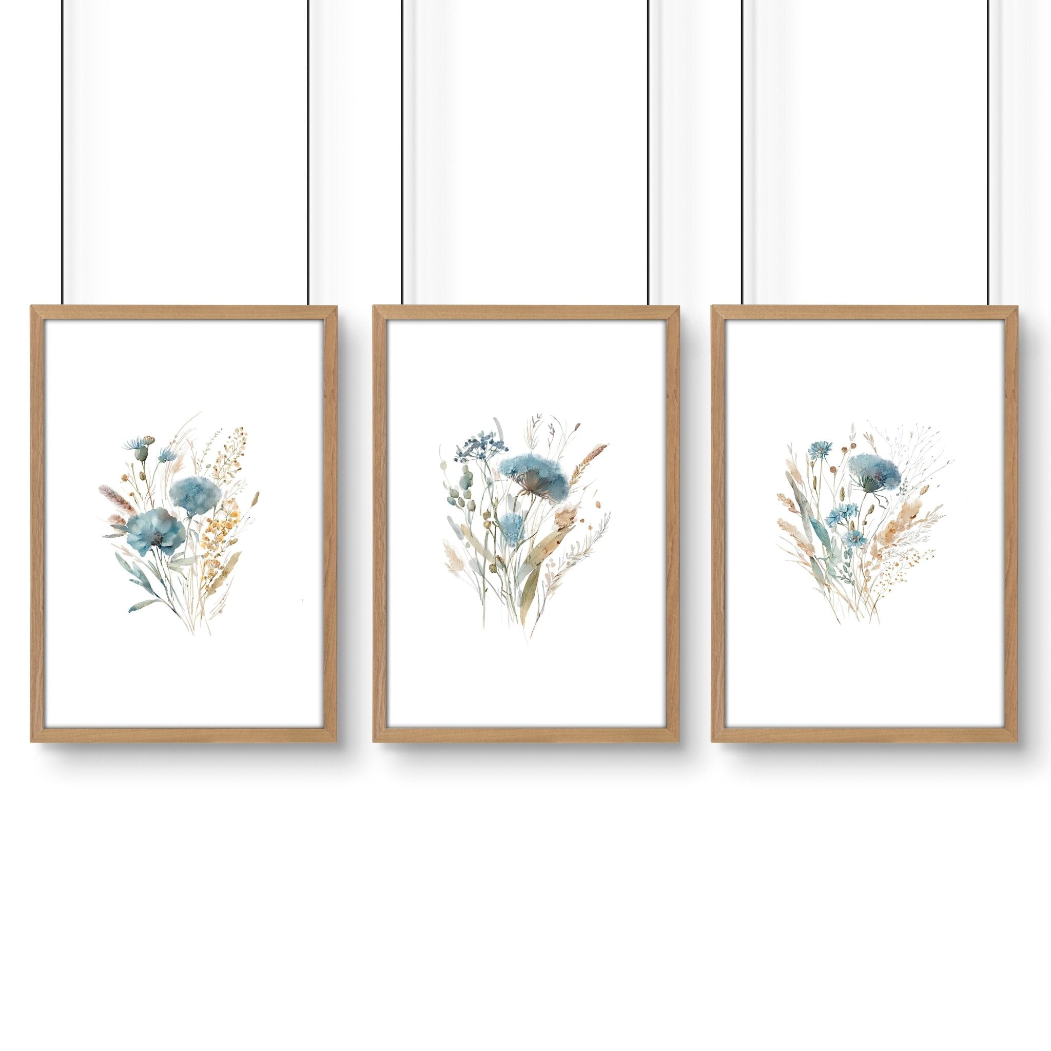Large Picture For Bedroom | Set of 3 Botanical Art Prints