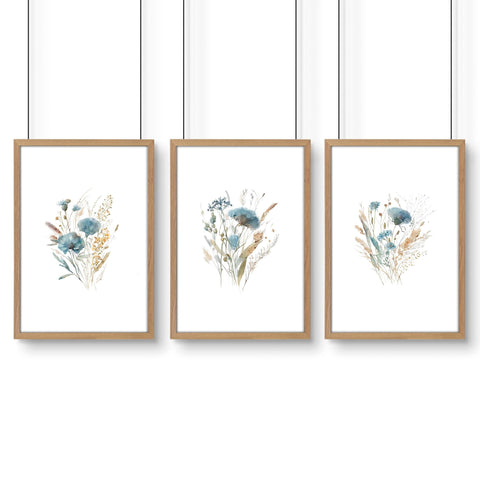 Large Picture For Bedroom | Set of 3 Botanical Art Prints