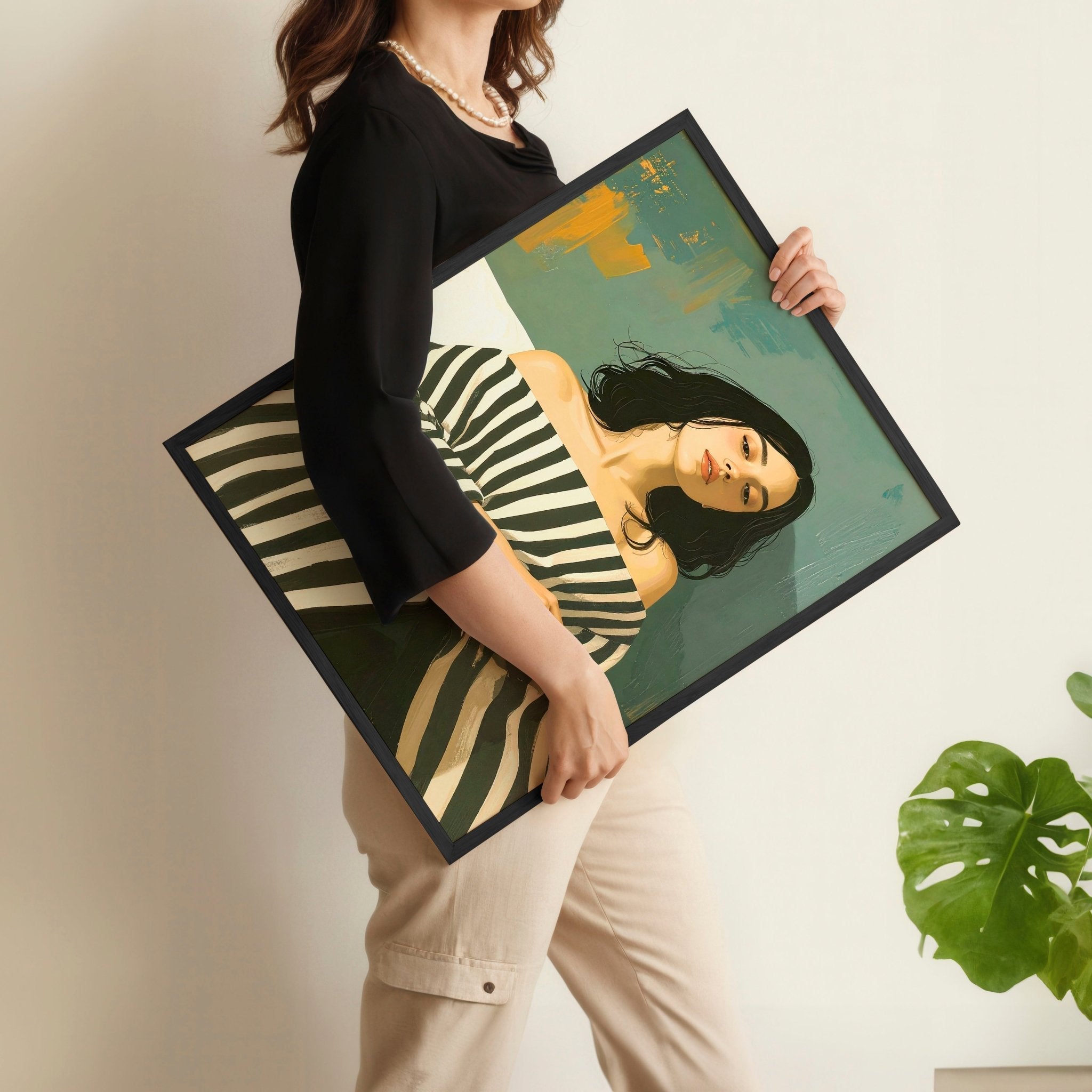 Large Picture Frames For Walls | Set of 3 Boho Women Wall art Prints