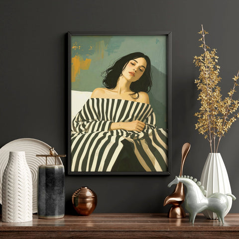 Large Picture Frames For Walls | Set of 3 Boho Women Wall art Prints