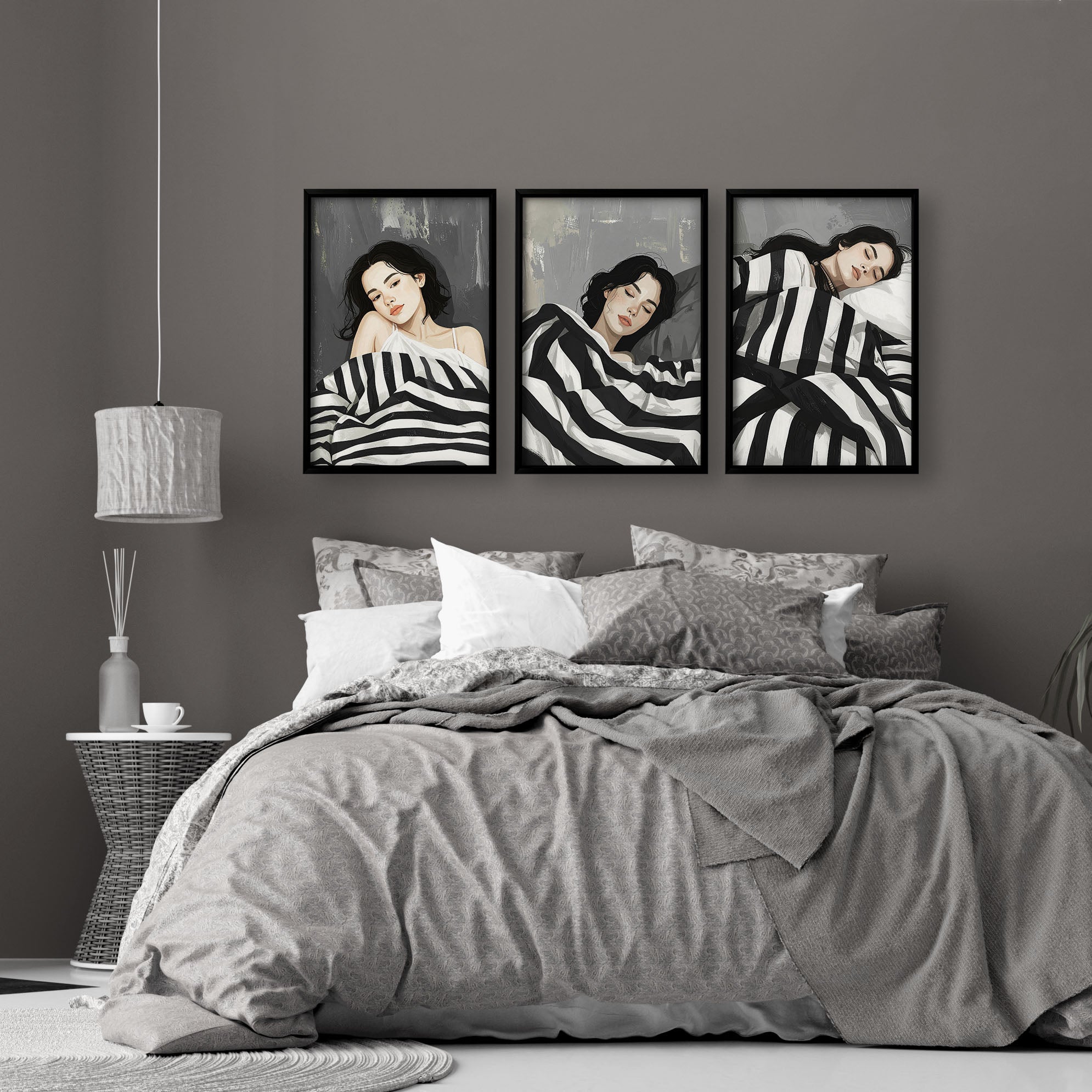 Large Wall Art Bedroom | Set of 3 Bohemian Wall art Prints