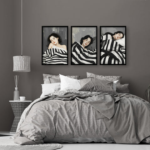 Large Wall Art Bedroom | Set of 3 Bohemian Wall art Prints