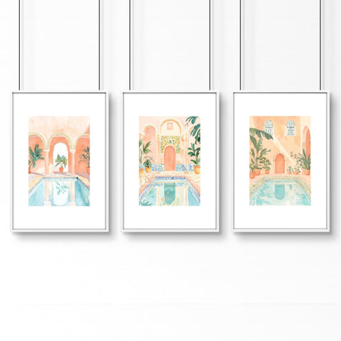 Large Wall Art Framed | Set of 3 Beach Decor Wall art Prints