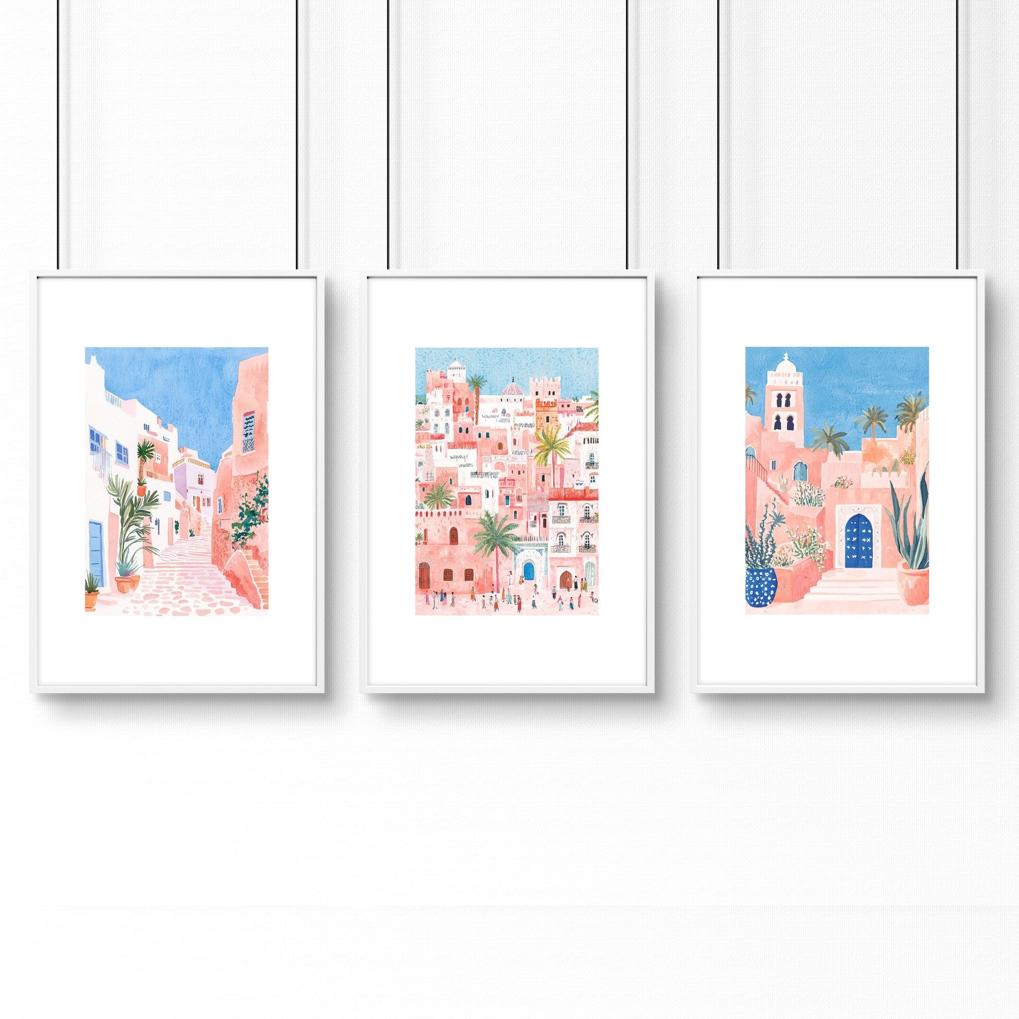 Large Wall Framed Art | Set of 3 Beach Decor Wall art Prints