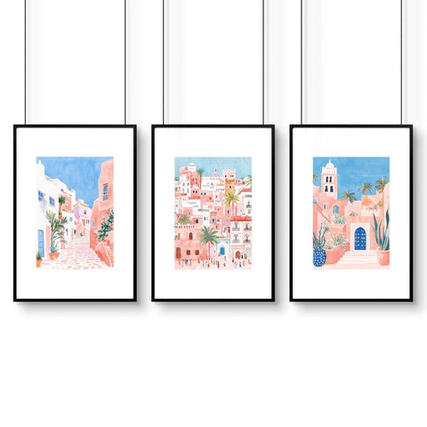 Large Wall Framed Art | Set of 3 Beach Decor Wall art Prints