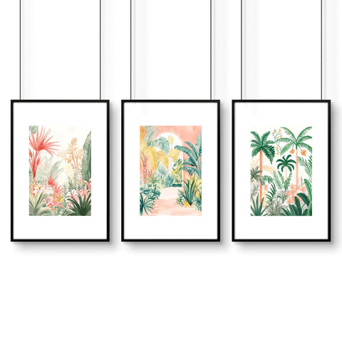 Large Wall Paintings Framed | Set of 3 Beach Decor Wall art Prints