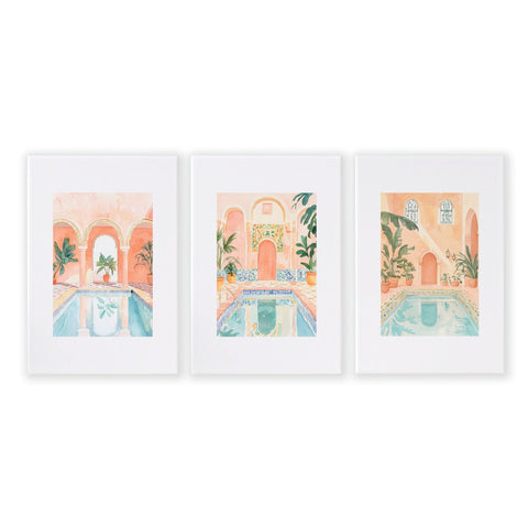 Large Wall Pictures For Living Room | Set of 3 Beach Decor Wall art Prints