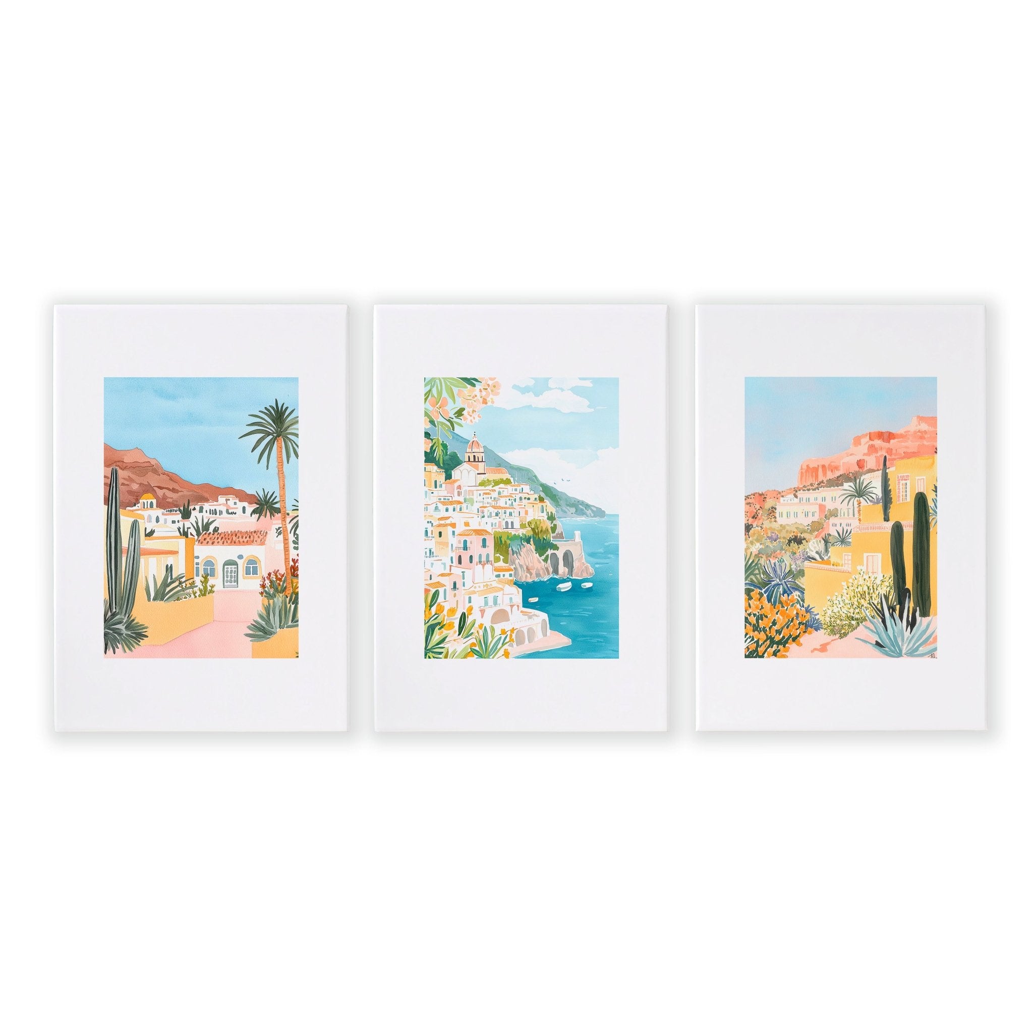 Large Wall Pictures | Set of 3 Beach Decor Wall art Prints