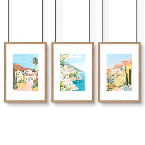 Large Wall Pictures | Set of 3 Beach Decor Wall art Prints