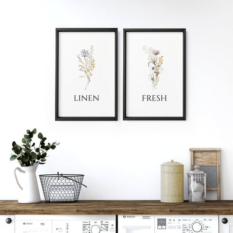 Laundry Room Decor Ideas | Set of 2 wall art prints