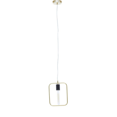 Lavis black and gold finish pendant light with a minimalist gold finish pendant metal frame and clear glass panel