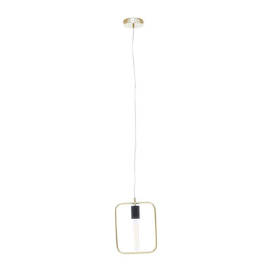 Modern minimalist lavis pendant light with sleek rectangular frame clear bulb and elegant gold finish pendant light design