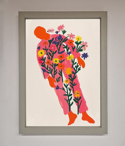 Laying In The Flowers Framed Poster
