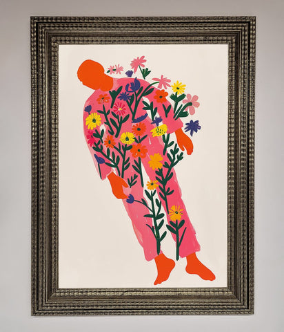 Laying In The Flowers Framed Poster