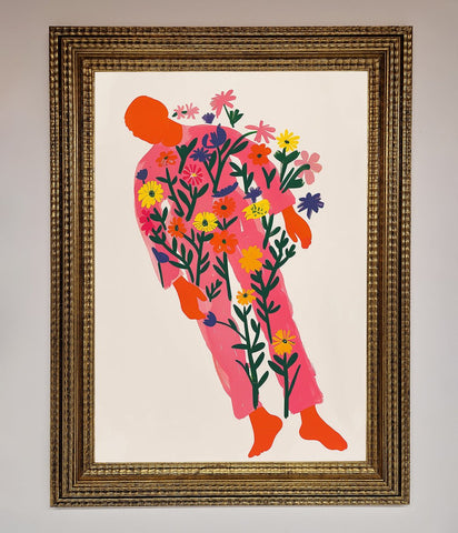 Laying In The Flowers Framed Poster