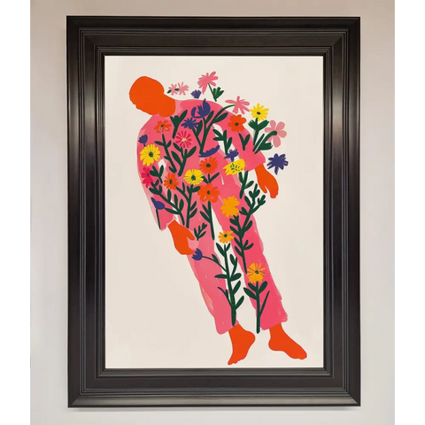 Laying In The Flowers Framed Poster - A1 (59.4 x 84.1 cm) / Matt Black - Framed Print