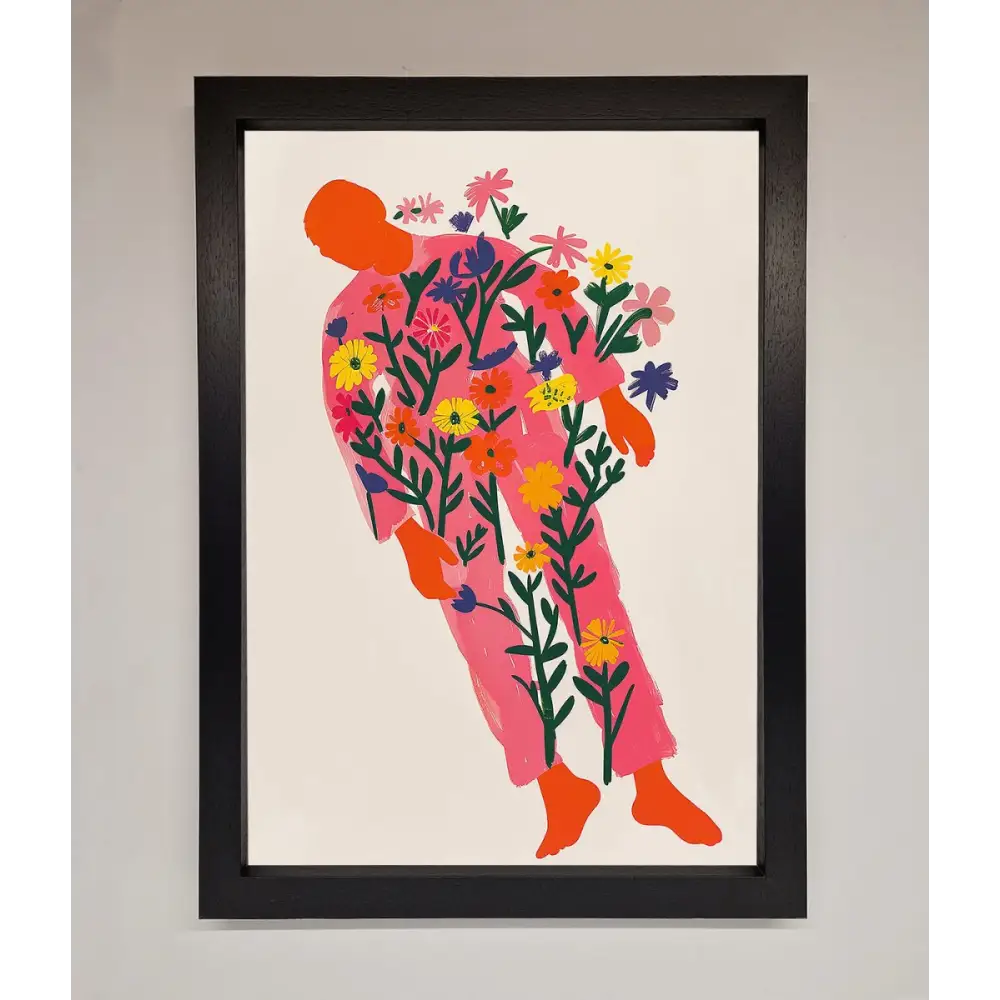 Laying In The Flowers Framed Poster - A3 (29.7 x 42 cm) / Black - Framed Print