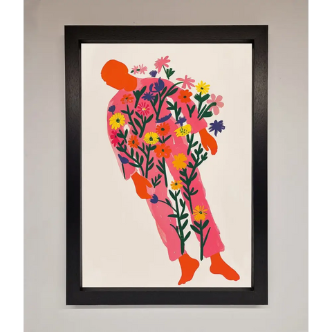 Laying In The Flowers Framed Poster - A3 (29.7 x 42 cm) / Black - Framed Print