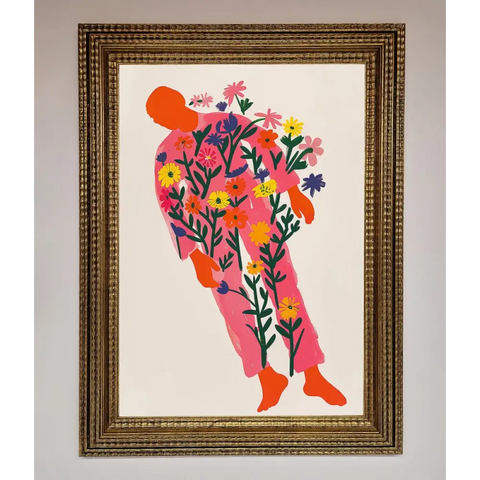 Laying In The Flowers Framed Poster - A3 (29.7 x 42 cm) / Ornate Gold - Framed Print