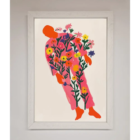 Laying In The Flowers Framed Poster - A3 (29.7 x 42 cm) / White - Framed Print