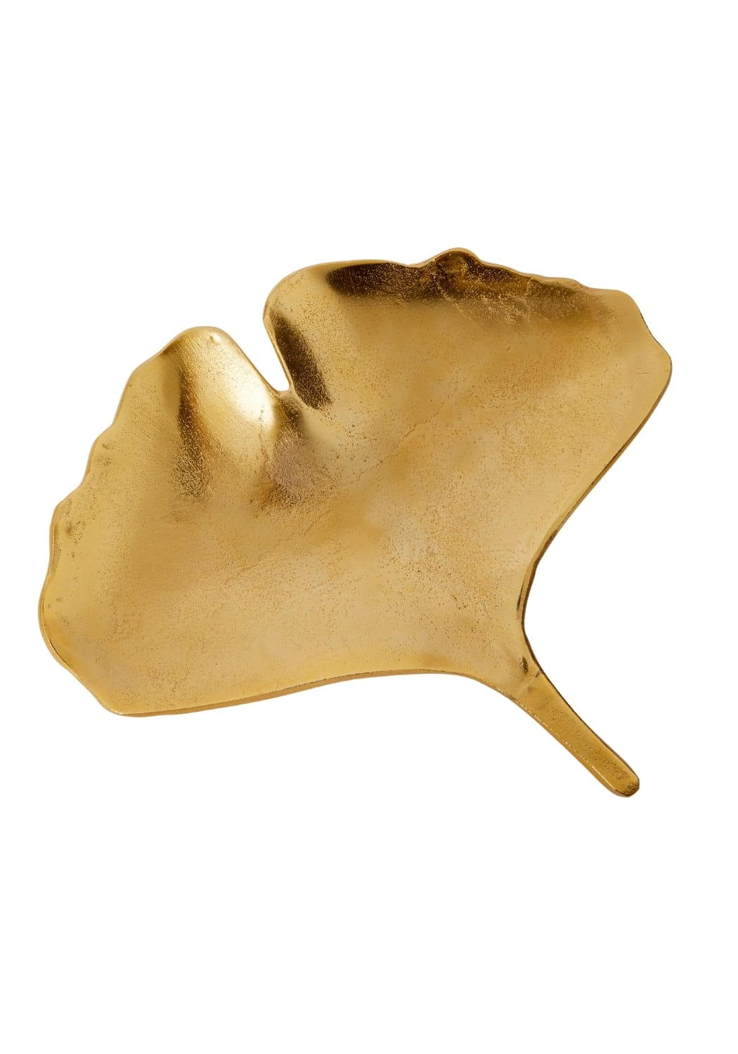 Le grande ginko leaf golden metallic tray shaped like a ginkgo leaf perfect for serving or decoration