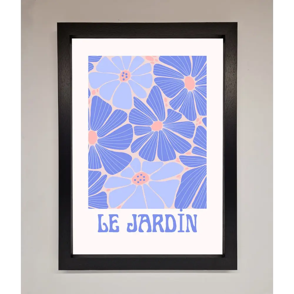 Le Jardin Blue Framed Poster - A3 (29.7 x 42 cm) / Black - Framed Print