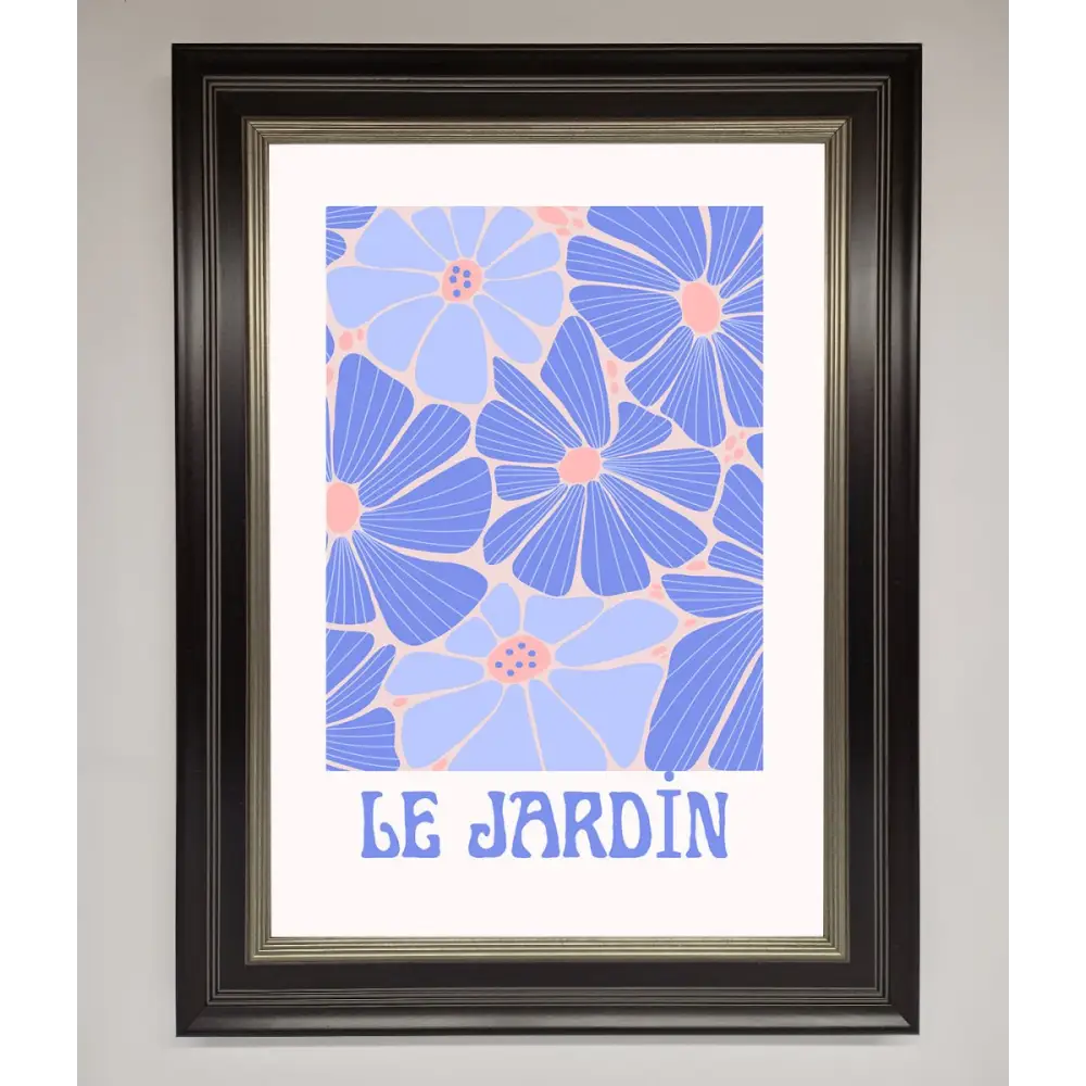 Le Jardin Blue Framed Poster - B0 (100 x 141 cm) / Black Silver - Framed Print
